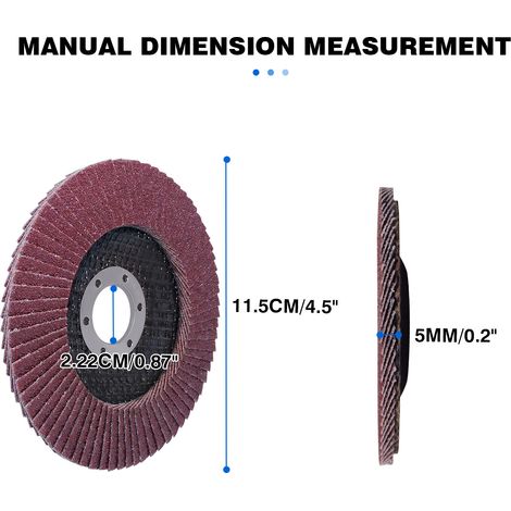 2024 Meuleuse d'angle Flap Discs Disque abrasif 10x 115mm 80 Grit pour métal/bois (1/4)