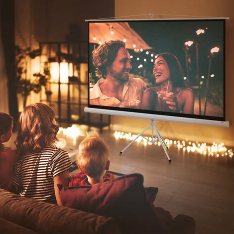 Écran de projection 100 pouces avec support trépied hauteur réglable. écran 4K HD 16:9 (1/5)