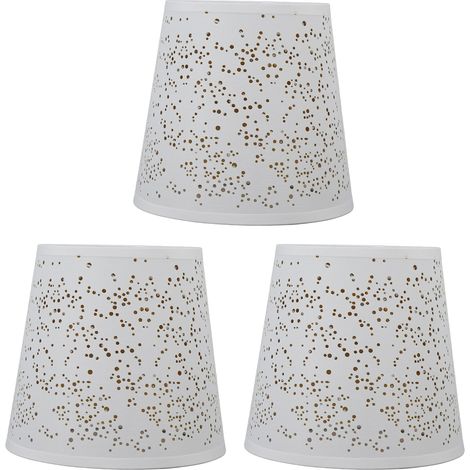 Abat-jour E14 moderne ajouré anti-poussière en tissu décoratif, 3 pièces pour lampe de table, murale ou sur pied (1/5)