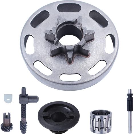 Kit tamburo frizione LinDuxe 325-7T per motosega Husqvarna 435 435E 440 440E, pezzo di ricambio con pompa dell'olio, cuscinetto frizione, ingranaggio a vite senza fine, tendicatena per 503894701 50544