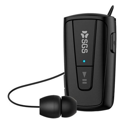 SGS SGSROLLER Auricolare Roller Cuffia con Filo Retrattile Multipoint Bluetooth Nero