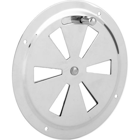 Hotte de ventilation marine de 5 pouces avec grille papillon ronde, plaque de sortie d'air en acier inoxydable, adaptée aux yachts et aux camping-cars. (1/5)