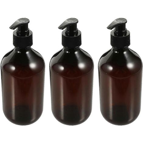 Flacon de lotion rechargeable avec pompe, 300 ml PET, lot de 3, portable pour gel douche, shampoing, savon pour le corps - Usage domestique et hôtelier
