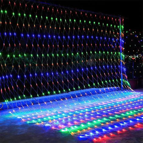 TolleTour 3x2 m 200 LED Lichternetz 8 Modi Wasserdicht Lichterkette IP44 für Innen & Außen Weihnachten Hochzeit Party Garten Balkon Deko, Bunt (1/5)