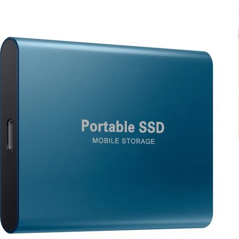 Beyamis Disque dur mobile SSD haute vitesse 4 To bleu