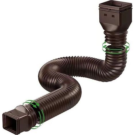 Flexible Dachrinnen-Fallrohrverlängerungen, 21-60 Zoll einziehbare Fallrohrverlängerung, Dachrinnenverbinder, Regenwasserableitung (Braun) (1/5)