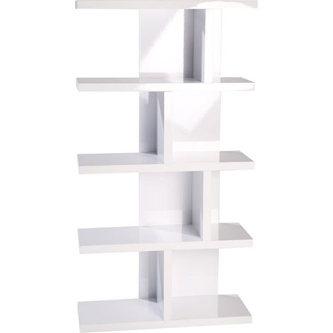 étagère Asymétrique avec Huit Compartiments, Blanc (1/3)
