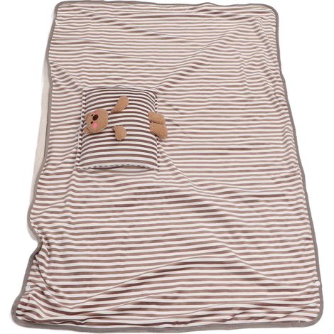 Couverture chauffante ours rayée mignonne, chauffe-mains USB pour bureau, chauffe-genoux, châle chauffant lavable, couverture chauffante, rayures d'ours, couleur café. (1/5)