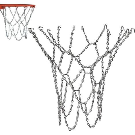 Filet de Basket-Ball en Métal, Filet de Basket-Ball de Rechange, Chaîne de Basket-Ball, Panier de Basket-Ball, Filet de Remplacement pour Panier de Basket-Ball (1/5)