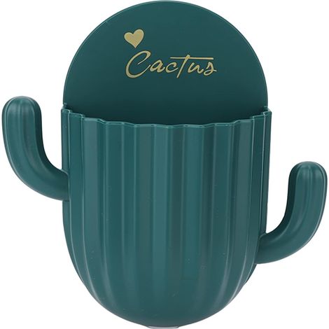 Self-Adhesive Remote Control Organiser Holder Cactus Decorative Toothbrush Stand(dark green) (1/5)