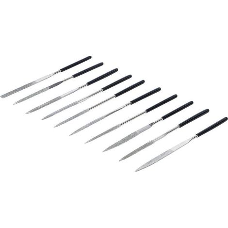 Jeu de Limes Diamantées Droites 10 pcs 140 x 3 mm - Précision et Durabilité - , Pro - D-Work (1/5)