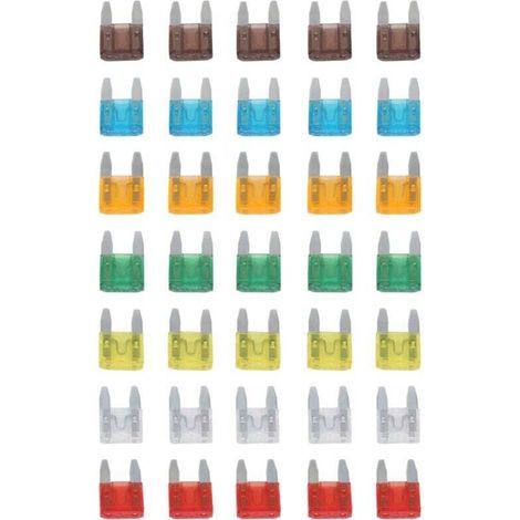Pack of 35 Mini Blade Mix Fuses 5 7.5 10 15 20 25 30 Amp for Automotive (1/4)