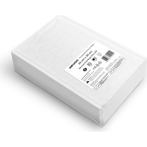 Lite 200 Sacs 20x30cm Sachet sous Vide Alimentaire, Gaufrés Poche sous Vide Alimentaire, pour la Conservation des Aliments et Compatible Avec Cuisson Machine sous Vide (1/5)