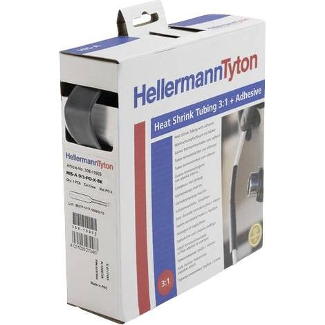 HellermannTyton 308-11800 Gaine thermorétractable avec colle noir 19 mm 6 mm Taux de retreint:3:1 1 pc(s)