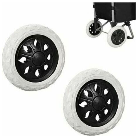 Roues de caddie en caoutchouc 2 pièces Roues en plastique avec mousse 3.5D x 16W x 16H cm Roulement silencieux pour chariots (1/5)