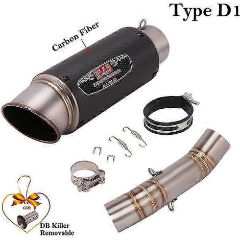 Tubo De Escape De Fibra De Carbono Para Motocicleta, Silenciador Trasero De 51mm, Db Killer, Para Honda Nx500 Nx 500, Ao 2024( Type D1) (1/5)