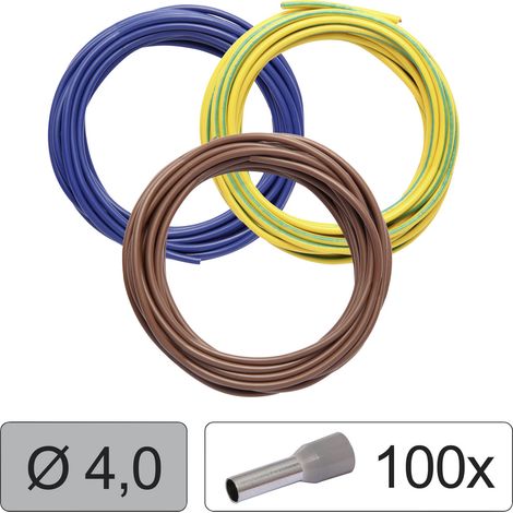 Quadrios 25CW125 Einzelader LiFY 4.0 mm² Blau, Braun, Gelb-Grün 1 Set