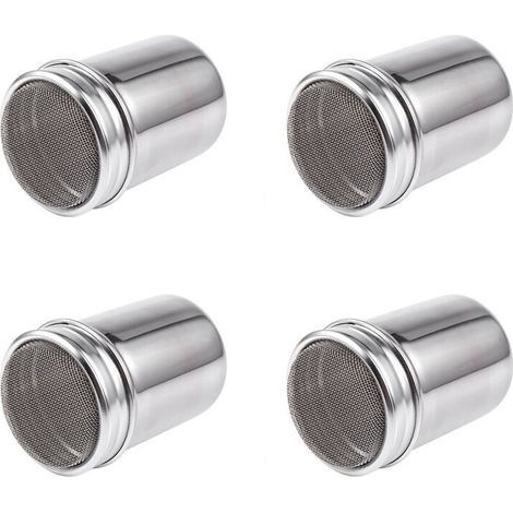 4X Epousseter Pot A Epices Saliere de Tubulaires Argent de Maille de Type Acier Inoxydable (1/5)