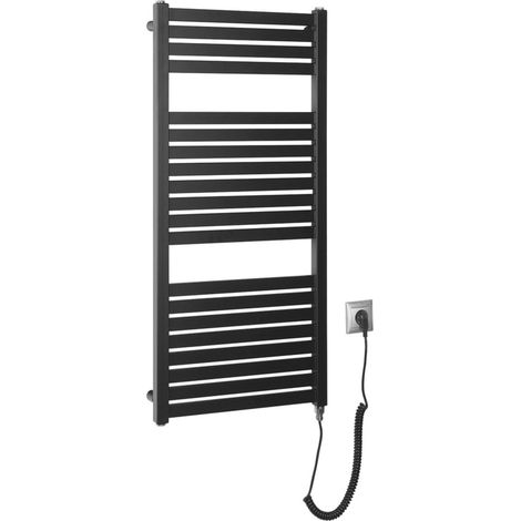 Aqualine Toalleros eléctricos - Toallero eléctrico Tondi-E 45x97 cm, 300 W, negro mate DE456T