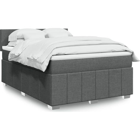 Boxspringbett mit Matratze Dunkelgrau 160x200 cm Stoff