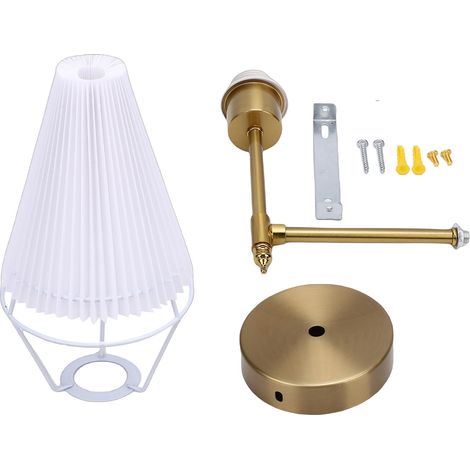 Abat-jour en tissu doré, applique murale moderne sans fil, Rechargeable, Style nordique, pour chambre à coucher et salon (1/5)