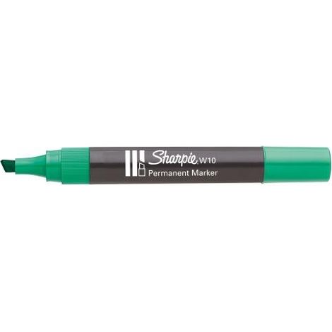 MARCADOR PERMANENTE W10 PUNTA BISELADA VERDE SHARPIE S019271