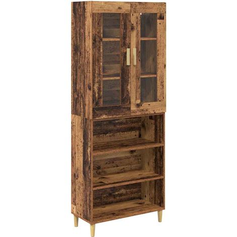 Buffet Haut Armoire Bois Ancien 69,5 x 34 x 180 cm (1/5)