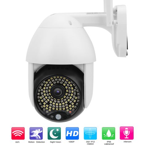 Caméra de Surveillance Extérieure PTZ 1080P WiFi avec Projecteur LED, Détection de Mouvement et Audio Bidirectionnel, Résistance aux Intempéries IP66, Compatible ONVIF (1/5)
