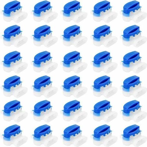 Lot de 30 connecteurs étanches pour câble remplis de gel, polypropylène, 600V 15A 3,8 mm, transparent et bleu (1/5)