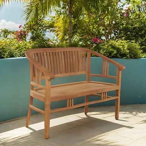 Banco de jardí­n de teca maciza 120 cm Ector