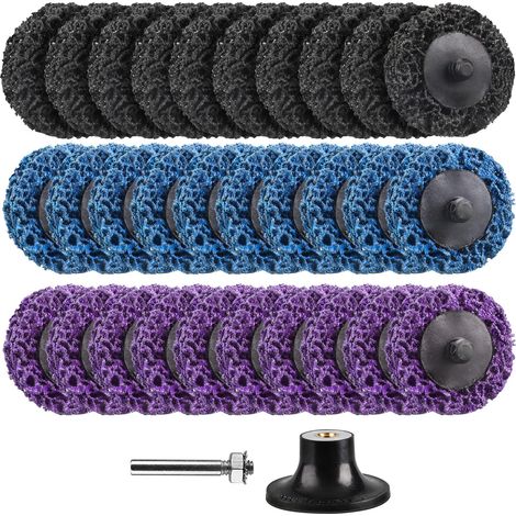 Kit de 31 disques de ponçage diamantés à changement rapide de 5 cm (2 pouces), avec porte-disque de 6,35 mm (1/4 pouce) pour meuleuse droite. Préparation de surface, décapage, polissage, ébavurage, él