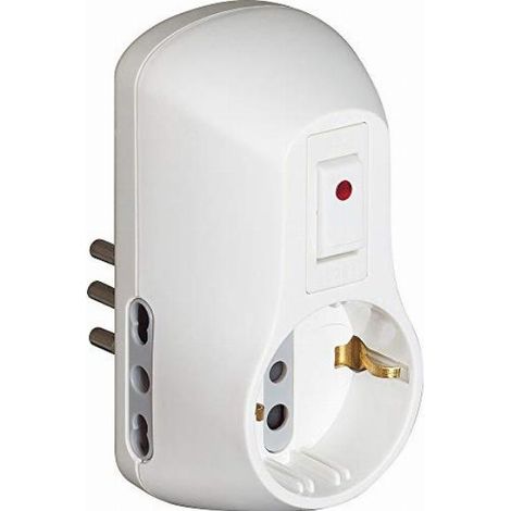 Adattatore bticino presa 10a schuko interruttore bianco - bticino (1/3)