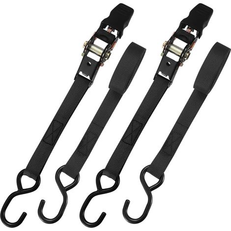 2er Set Spanngurte mit Ratsche, 5m, S-Haken, Schwarz (1/5)