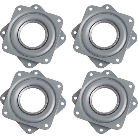 Plateau Tournant Carré 4 Pouces, 360 Degrés, Rotatif à Roulement à Billes, Métal Galvanisé, Plaque Pivotante Silencieuse, Flexibilité Optimale pour Présentoirs, Moniteur Ordinateur et Tabouret (1/5)