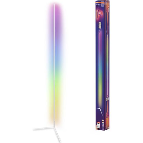 Lampadaire d'angle LED Matter over Wifi Floor Corner 2000 mm, 20 W, RGBW, 2700-6500 K, WiFi, télécommande, blanc, lumière ambiante (1/5)