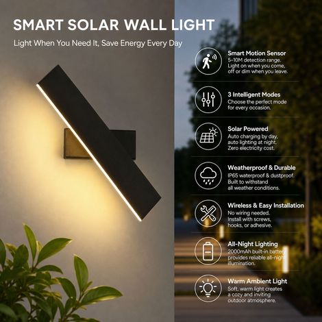 Applique murale LED design géométrique noir, éclairage linéaire doux 31x6,5cm, luminaire mural moderne pour chambre et salon (1/4)