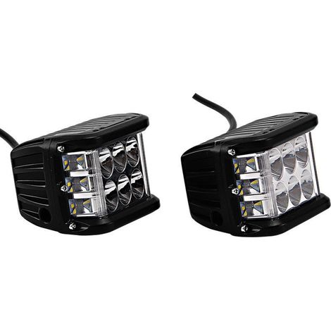 Lampe de travail lumineuse LED à trois côtés 60W 45W, lumière diurne lumineuse latérale Wrangler spotlight-2pcs-lumière rouge et bleue (1/5)
