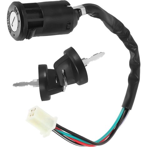 Kit de remplacement de commutateur d'allumage compatible pour moto (avec clé) - 5 ensembles (1/5)