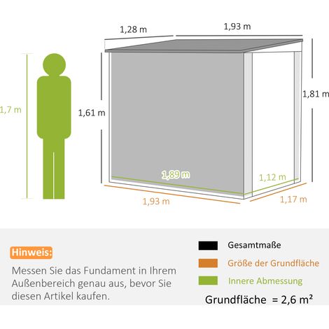 Abri de jardin, abri pour outils de jardin, fenêtres, aérations, verrouillable, acier, gris foncé (1/5)