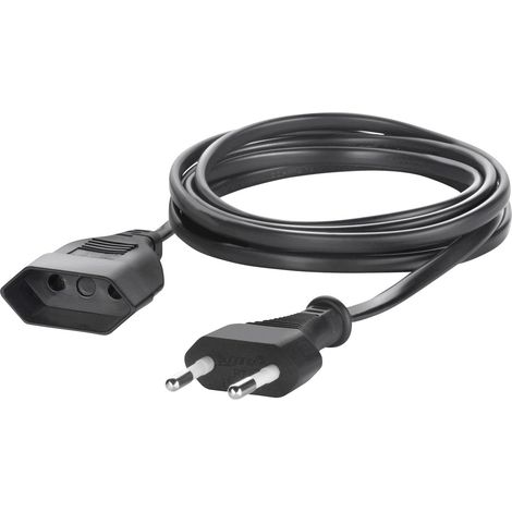 Sygonix SY-5042686 Strom Verlängerungskabel   Schwarz 5.00 m H03VVH2-F 2X 0,75 mm²