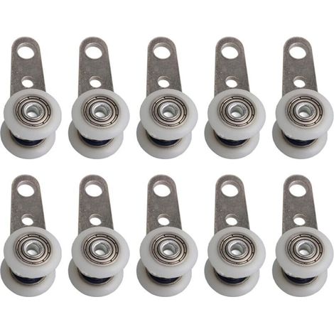 Set mit 10 Rollen für Terrassentüren oder Schiebetüren – aus Metall und Kunststoff – 4,5 x 1,9 cm (1/4)