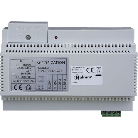 Alimentation pour bus 2 fils G2+ – Tension 12V – Conçu pour systèmes de bus – Alimentation stable et fiable – Golmar