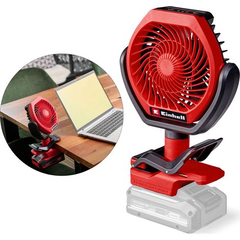 Einhell Cordless Desk Fan 18V 3 Speeds Adjustable 110mm GC-CF 18/110 Li - Bare