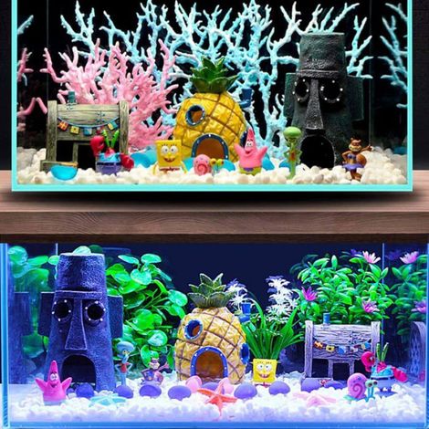 Ornements d'Aquarium 3 pièces - Décoration Maison pour Poissons en Résine Écologique, Décor Amusant pour Aquariums et Bassins (1/5)
