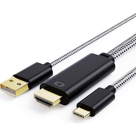 Câble USB-C vers HDMI avec charge USB, 1,8 m, CableCreation, compatible avec de nombreux appareils (1/5)