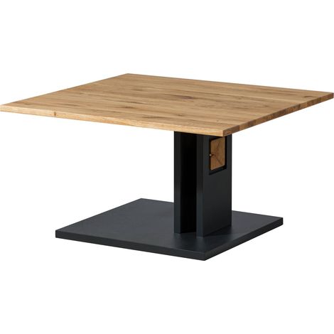Tavolino da salotto in legno di quercia selvatica 80x80x43 Laccato- oliato / naturale KITZBÜHEL 104 (1/3)