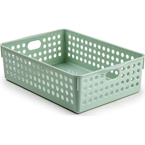 Cesta de almacenamiento organizador plastico 29 cm Verde claro (1/4)