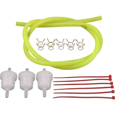 Universeller Motorrad-Kraftstoffschlauch mit Kraftstofffilter und Schlauchschellen – Länge 100 cm, Außendurchmesser 8 mm, Innendurchmesser 4 mm