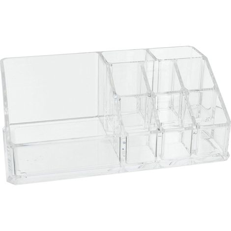 Organizador de belleza transparente (17,5 x 9,5 x 6,6 cm) - Organizador de cosméticos - Caja de almacenamiento transparente (1/2)