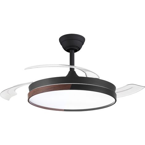 Ventilador LED aspas retráctiles Ecoro Negro 48W